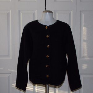 Vintage Tally-Ho women's black wool sweater size M